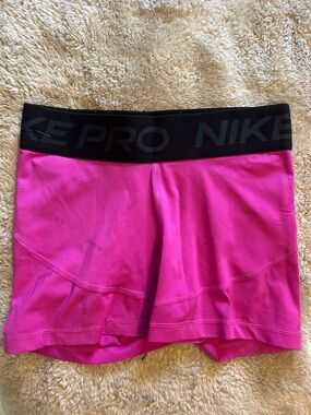 Nike Black-Waistband Pink Women's Athletic Shorts